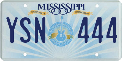 MS license plate YSN444