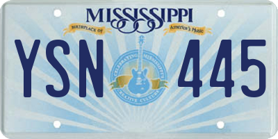 MS license plate YSN445