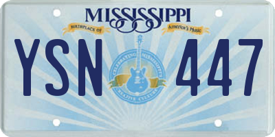 MS license plate YSN447