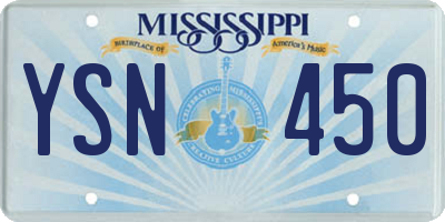 MS license plate YSN450