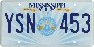 MS license plate YSN453