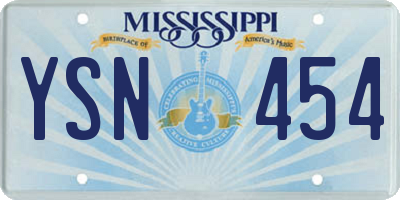 MS license plate YSN454