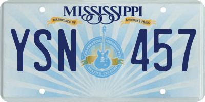 MS license plate YSN457