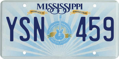 MS license plate YSN459