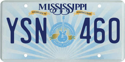 MS license plate YSN460