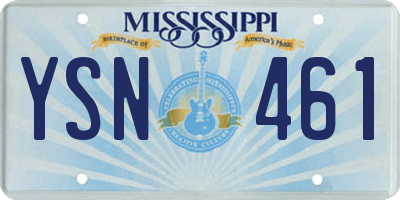 MS license plate YSN461