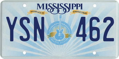 MS license plate YSN462