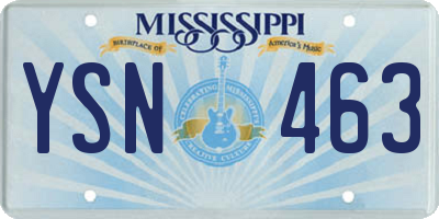 MS license plate YSN463