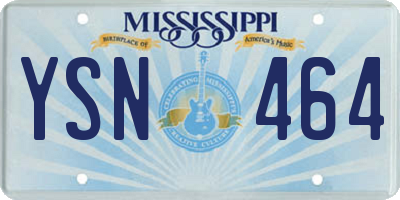 MS license plate YSN464