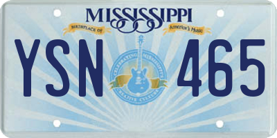 MS license plate YSN465