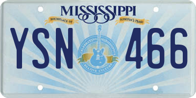 MS license plate YSN466