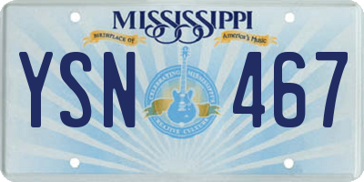 MS license plate YSN467