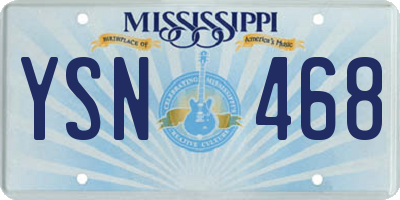 MS license plate YSN468