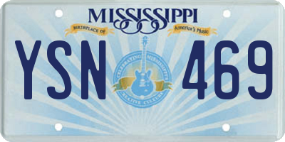 MS license plate YSN469