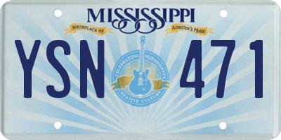 MS license plate YSN471
