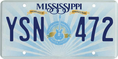 MS license plate YSN472