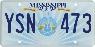MS license plate YSN473