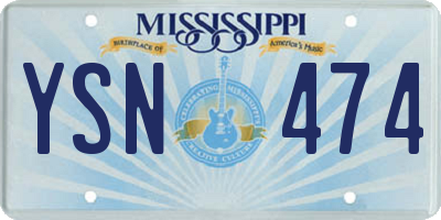 MS license plate YSN474