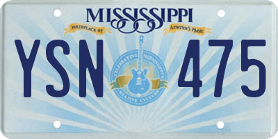 MS license plate YSN475