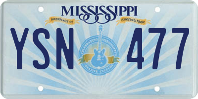 MS license plate YSN477