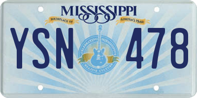 MS license plate YSN478