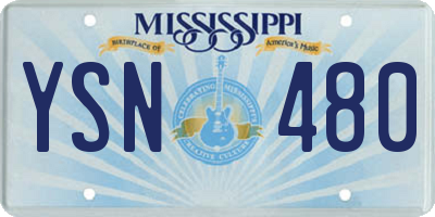 MS license plate YSN480