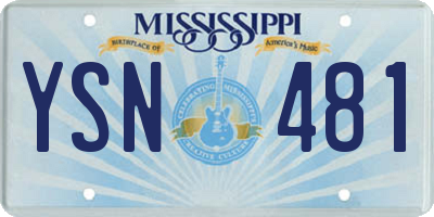 MS license plate YSN481