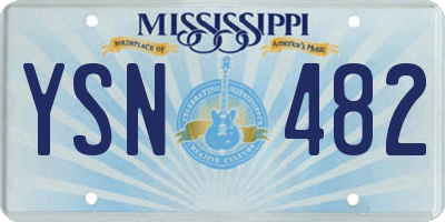 MS license plate YSN482