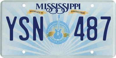 MS license plate YSN487