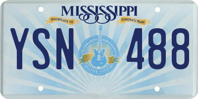 MS license plate YSN488