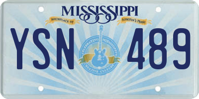MS license plate YSN489