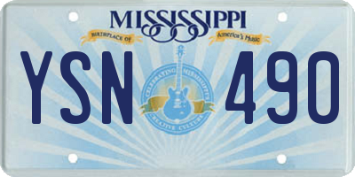 MS license plate YSN490
