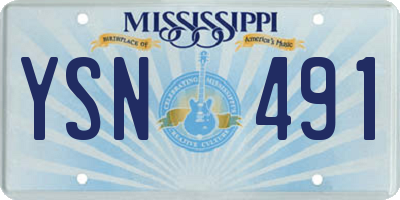 MS license plate YSN491