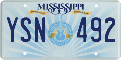 MS license plate YSN492