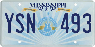 MS license plate YSN493