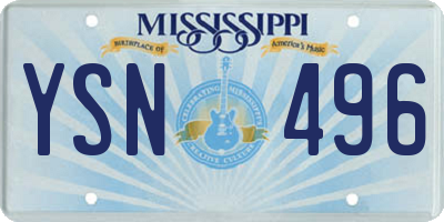 MS license plate YSN496