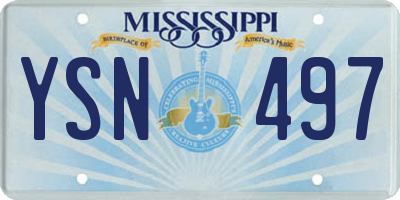 MS license plate YSN497