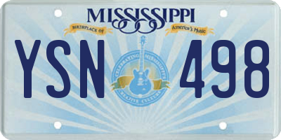 MS license plate YSN498