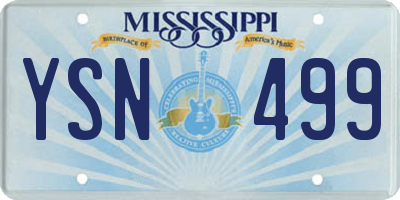 MS license plate YSN499