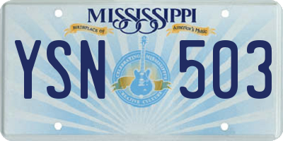 MS license plate YSN503