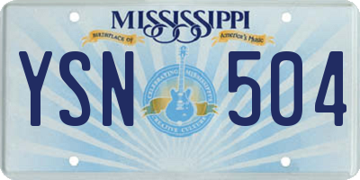MS license plate YSN504