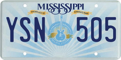 MS license plate YSN505