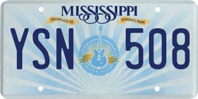 MS license plate YSN508