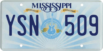 MS license plate YSN509