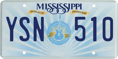 MS license plate YSN510