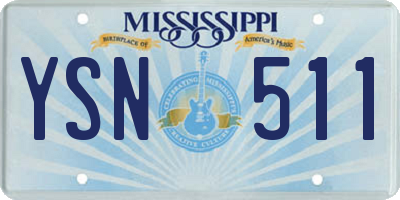 MS license plate YSN511