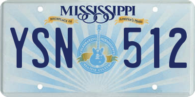 MS license plate YSN512