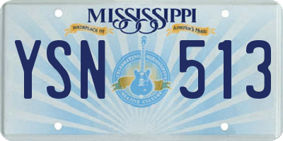 MS license plate YSN513