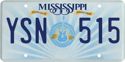 MS license plate YSN515