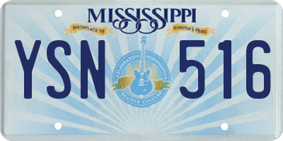 MS license plate YSN516